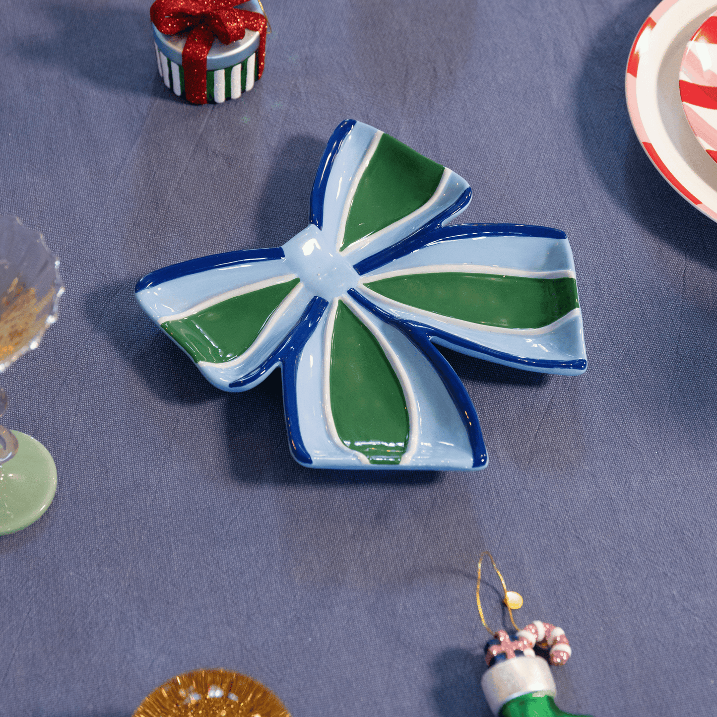 &Klevering - Bord Strik - Blauw &Klevering 