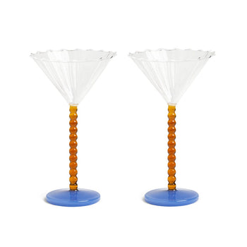 &amp;Klevering - Juego de 2 copas de cóctel Coupe color ámbar perlado &amp;Klevering