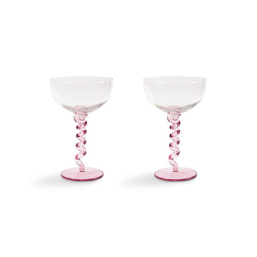 &amp;Klevering - Coupe espiral rosa juego de 2 copas de cóctel &amp;Klevering