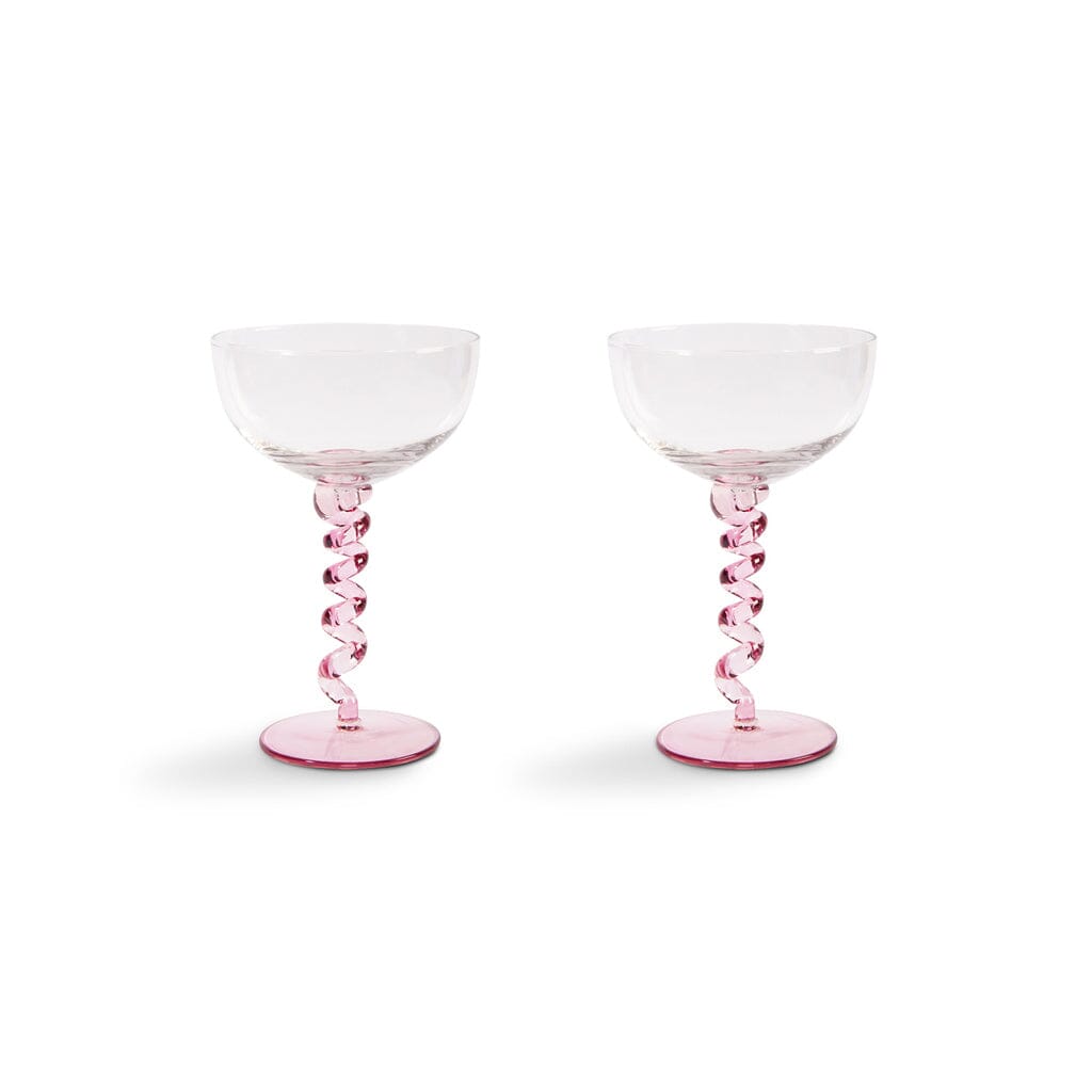 &amp;Klevering - Coupe espiral rosa juego de 2 copas de cóctel &amp;Klevering