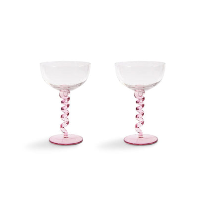 &amp;Klevering - Coupe espiral rosa juego de 2 copas de cóctel &amp;Klevering