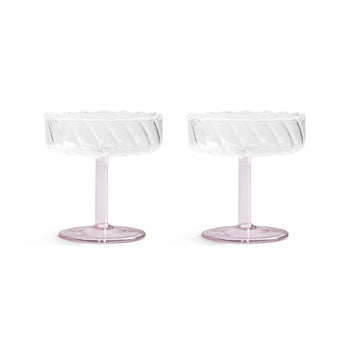 &amp;Klevering - Juego de 2 copas de cóctel Coupe Twirl rosa &amp;Klevering