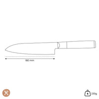 Kuro - Cuchillo Santoku Japonés 18 cm Satake