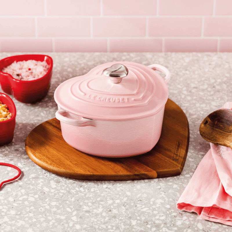 Le Creuset - Cocotte en forme de cœur - Rose coquillage - 20 cm