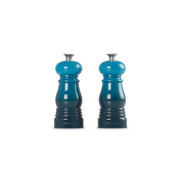 Le Creuset - Set van 2 Kleine Molens Deep Teal 11cm Peper- en Zoutmolen set Le Creuset 
