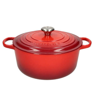 LeCreuset - Asar- / Cacerola Signature redonda Rojo cereza 24cm 4,2l