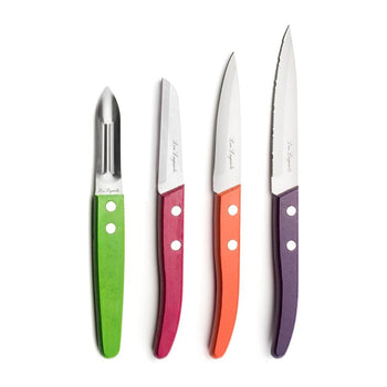 Lou Laguiole - Juego de 4 cuchillos para pelar Forest - Cuchillo para pelar de madera Lou Laguiole
