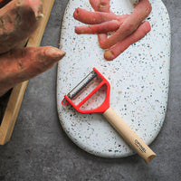 Opinel - Pelador, T-Duo Wood, rojo, caja Opinel 