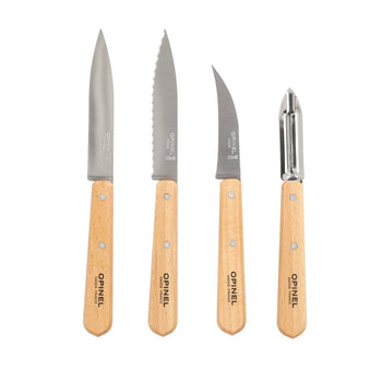 Opinel - Juego de cuchillos pequeños Les Essentiels 4 piezas - Madera de haya Opinel