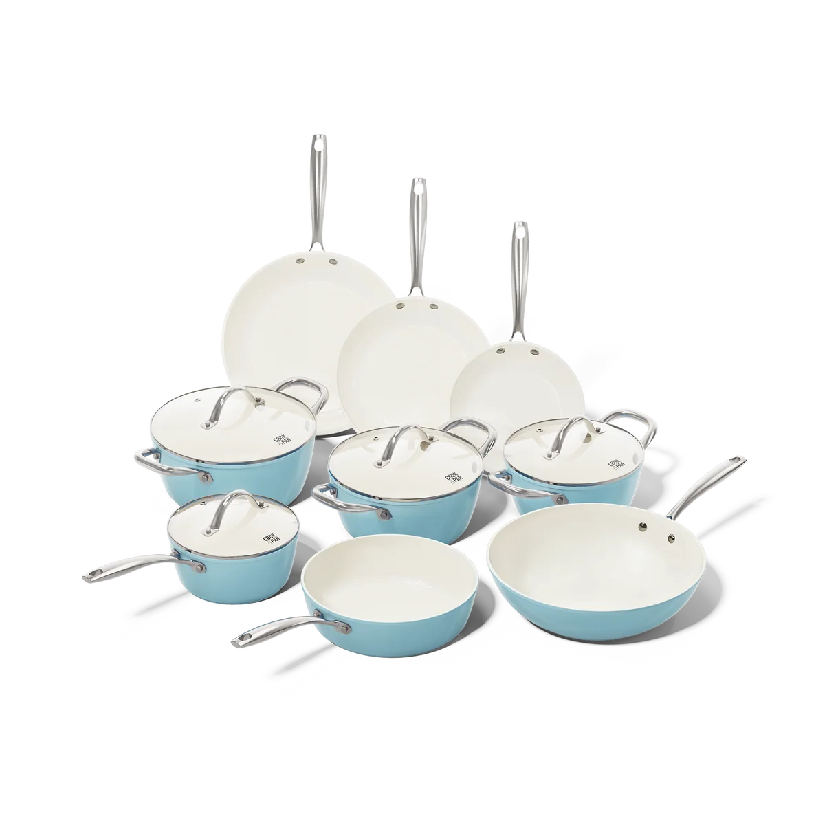 Cook & Pan - Batería de cocina Go Blue de 9 piezas