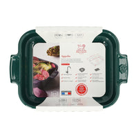 Peugeot - Fuente para horno Appolia rectangular 25 cm Verde bosque Fuente para horno Peugeot