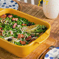 Peugeot - Fuente de horno Appolia rectangular 32 cm amarillo azafrán Fuente de horno Peugeot