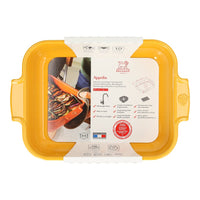 Peugeot - Fuente de horno Appolia rectangular 32 cm amarillo azafrán Fuente de horno Peugeot