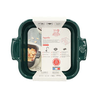 Peugeot - Fuente para horno Appolia cuadrada 18 cm Verde bosque Fuente para horno Peugeot