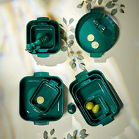 Peugeot - Fuente para horno Appolia cuadrada 18 cm Verde bosque Fuente para horno Peugeot