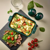 Peugeot - Fuente de horno rectangular Appolia 25 cm verde bosque Peugeot