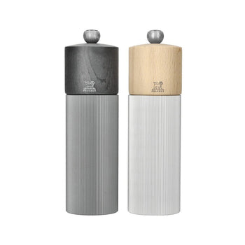 Peugeot - Juego de molinillos de pimienta y sal Line de 18 cm, carbono y aluminio.