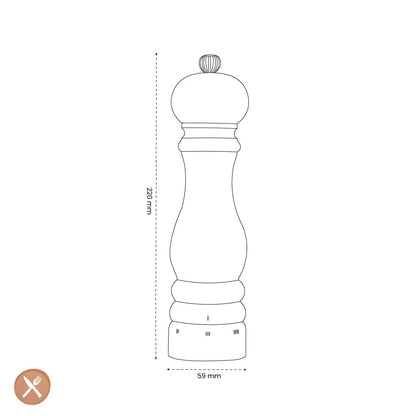 Peugeot - Paris Chef Peper- en Zoutmolen set 22 cm Koper en Carbon Peper- en Zoutmolen set Peugeot 