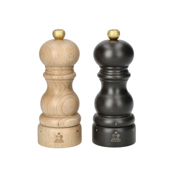 Peugeot - Juego de molinillos de pimienta y sal París de 15 cm, color chocolate y natural. Juego de molinillos de pimienta y sal Peugeot.