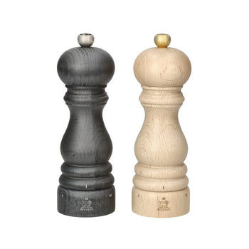 Peugeot - Juego de molinillos de pimienta y sal París de 18 cm, grafito y natural.