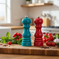 Peugeot - Juego de molinillos de pimienta y sal París 18 cm Azul Pacífico y Rojo Pasión Juego de molinillos de pimienta y sal Peugeot