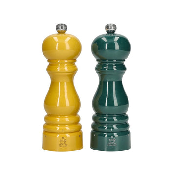 Peugeot - Coffret Moulin à Poivre et à Sel Paris 18 cm, coloris Jaune Safran et Vert Forêt