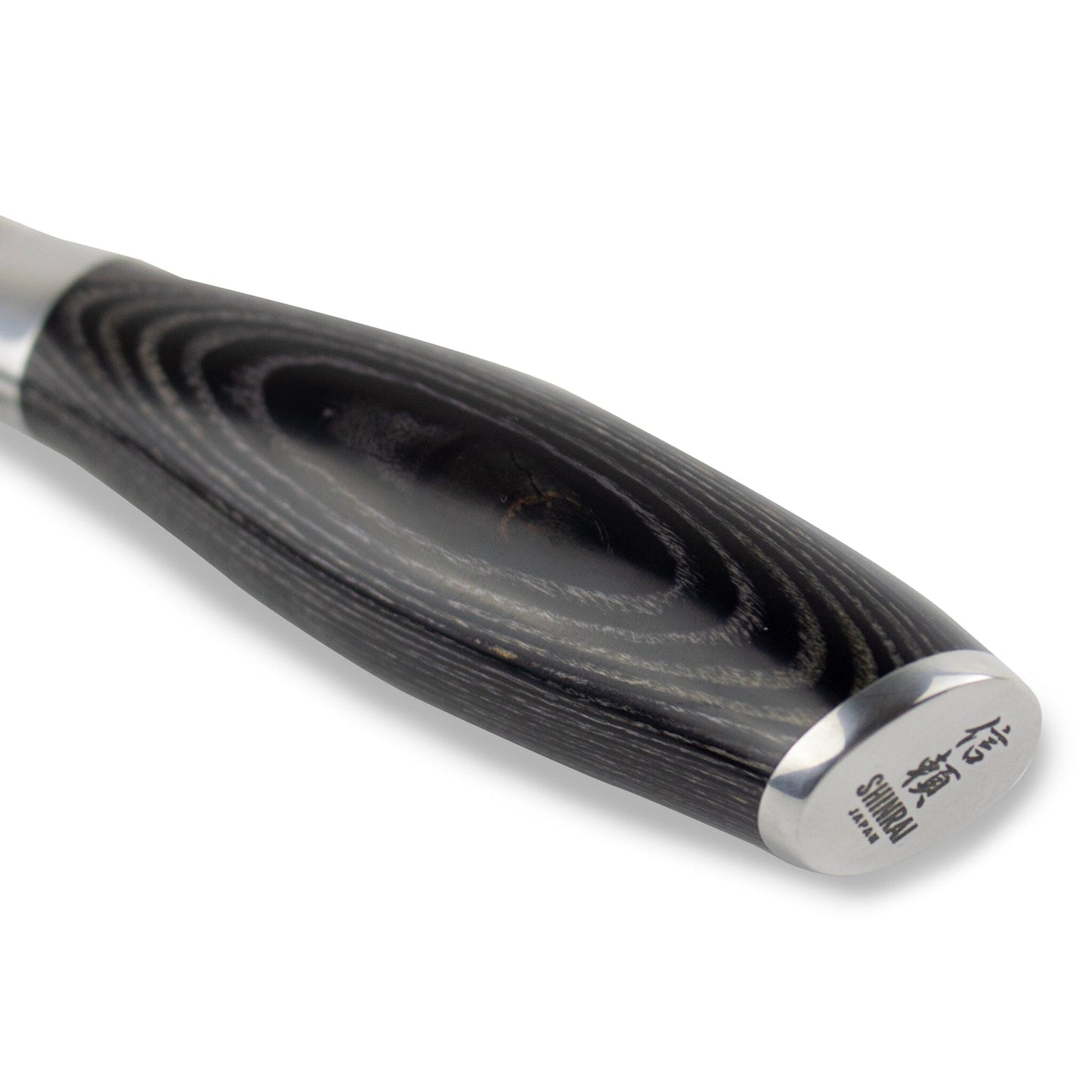 Shinrai Japan - Juego de cuchillos de madera Damasco Pakka de 6 piezas + bloque de cuchillos magnético Scalae - Madera de acacia Shinrai Japan