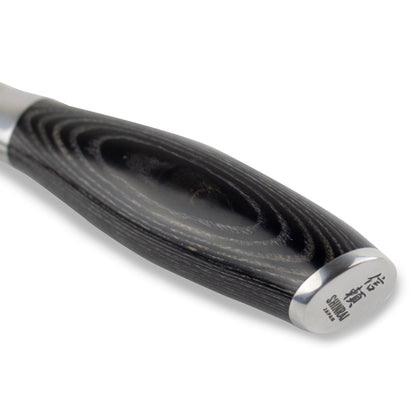 Shinrai Japan - Juego de cuchillos de madera Damasco Pakka de 6 piezas + bloque de cuchillos magnético Scalae - Madera de acacia Shinrai Japan