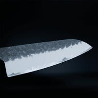 Shinrai Japón - Cuchillo Santoku Kurayami Damasco 18 cm Cuchillo Santoku Shinrai Japón