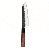 Shinrai Japón - Cuchillo Santoku Kurayami Damasco 18 cm Cuchillo Santoku Shinrai Japón