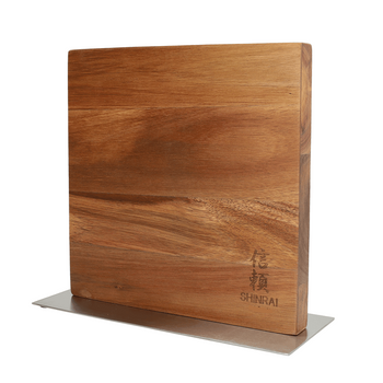 Bloque magnético para cuchillos Cito de doble cara de Shinrai Japón - Madera de acacia Bloque magnético para cuchillos Shinrai Japón