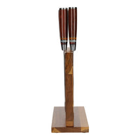 Shinrai Japón - Juego de 7 cuchillos de Damasco Micarta Jewels + Bloque magnético para cuchillos. Juego de cuchillos de doble cara con bloque. Shinrai Japón