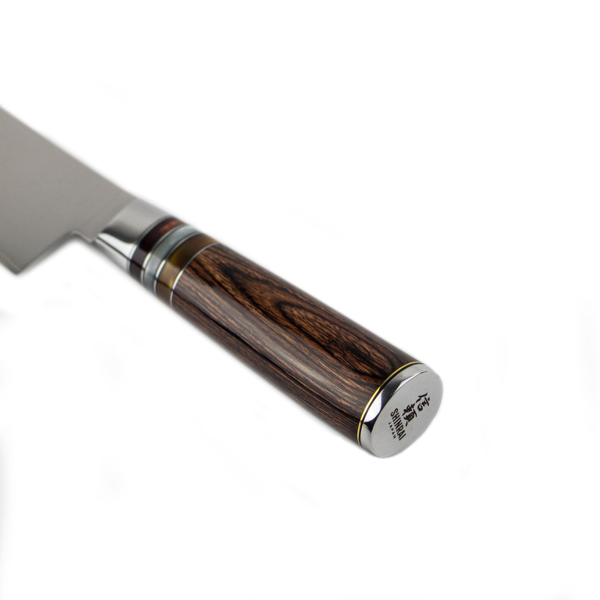 Shinrai Japón - Juego de 7 cuchillos de Damasco Micarta Jewels + Bloque magnético para cuchillos Scalae - Madera de acacia Shinrai Japón