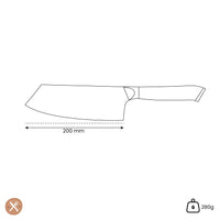 Shinrai Japón - Cuchillo Nakiri de Damasco con Joyas de Nácar de 20 cm Nakirimes Shinrai Japón