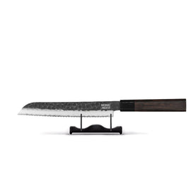 Cuchillos Shinrai - Edición Blackout Cuchillo de pan de acero de Damasco de 20 cm Cuchillos Shinrai