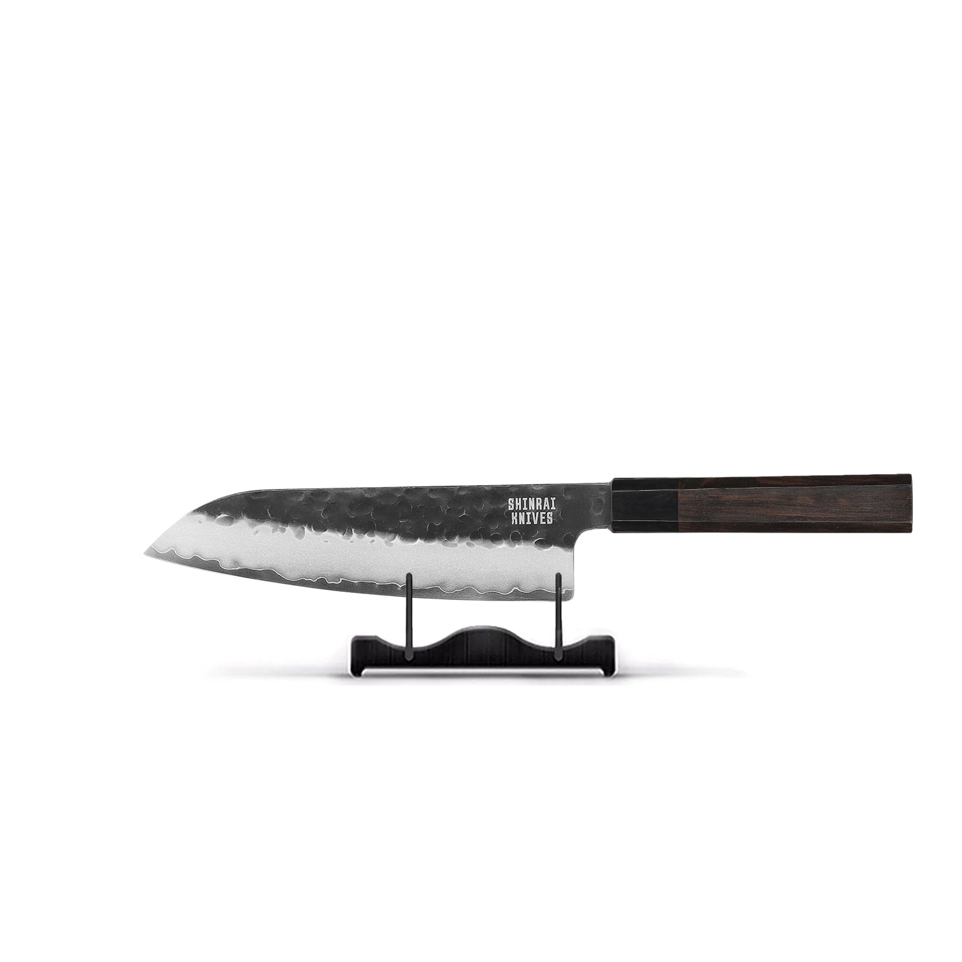 Cuchillos Shinrai - Edición Blackout Cuchillo Santoku de Damasco de 18 cm Cuchillos Shinrai
