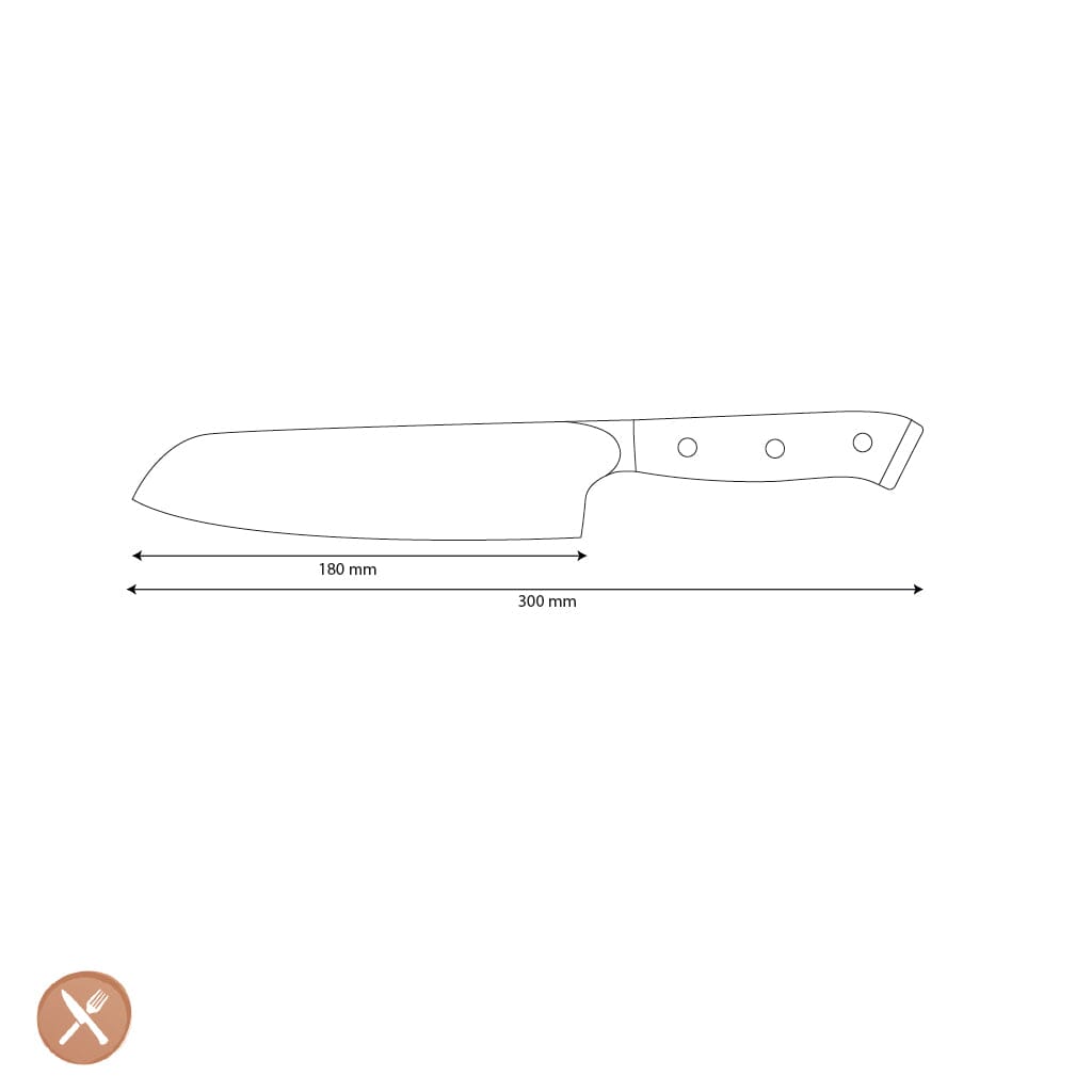 Shinrai Knives - Eclipse Series Damascus Santokumes 18 cm Santokumes Shinrai Knives 