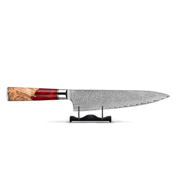 Cuchillos Shinrai - Cuchillo Chef Damasco Epoxi Rubí 20 cm Cuchillo Chef Cuchillos Shinrai