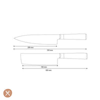 Shinrai Knives - Hammered Damast BR 2-delige Messenset - Koksmes + Nakiri Messenset Shinrai Knives 