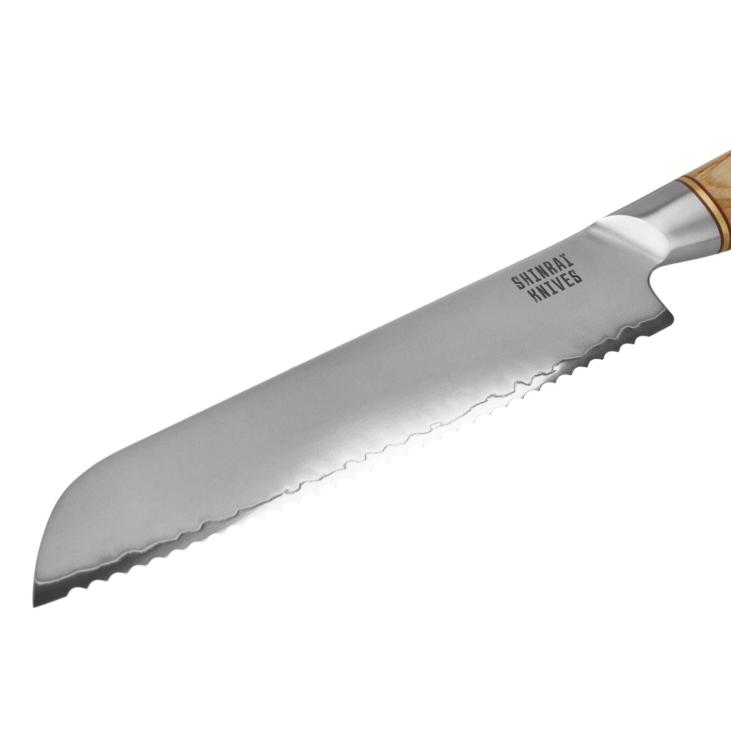 Juego de cuchillos Shinrai - Hikari Damascus de 3 piezas - Cuchillo de chef + Cuchillo de pan + Cuchillo pelador. Juego de cuchillos Shinrai.