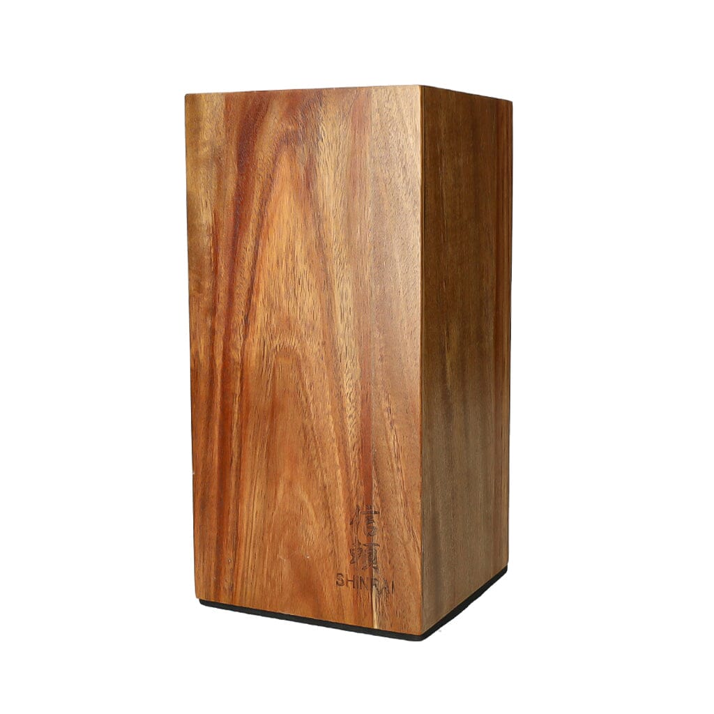 Cuchillos Shinrai - Juego de 5 cuchillos Hikari Damascus + Bloque para cuchillos Juego de cuchillos giratorios con bloque Cuchillos Shinrai