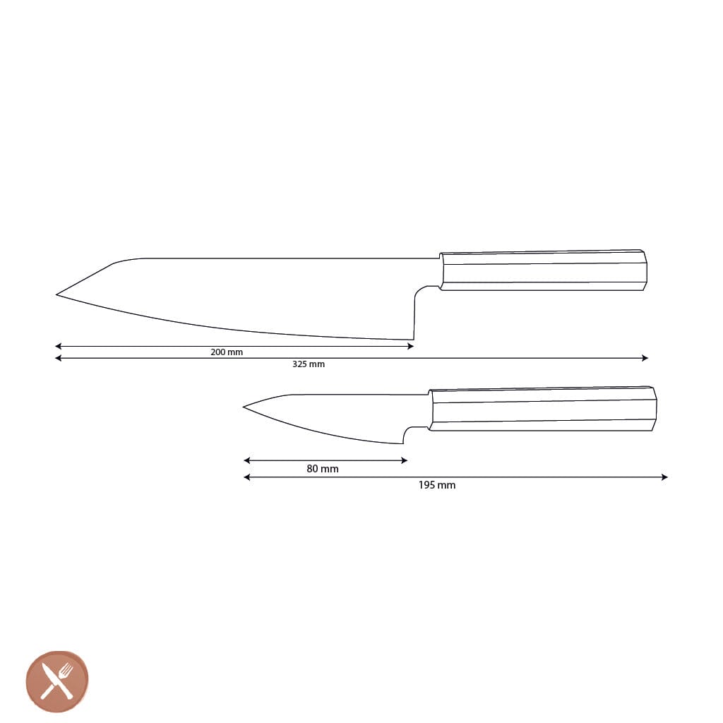 Cuchillos Shinrai - Juego exclusivo de 2 piezas de acero damasco Kigami - Kiritsuke + cuchillo pelador Juego de cuchillos Shinrai
