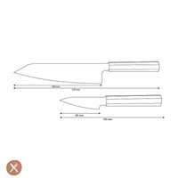 Cuchillos Shinrai - Juego exclusivo de 2 piezas de acero damasco Kigami - Kiritsuke + cuchillo pelador Juego de cuchillos Shinrai