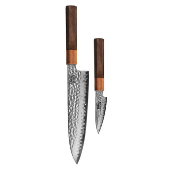 Couteaux Shinrai - Ensemble 2 pièces Damas exclusif Kigami - Couteau de chef + couteau d'office Couteaux Shinrai Ensemble de couteaux