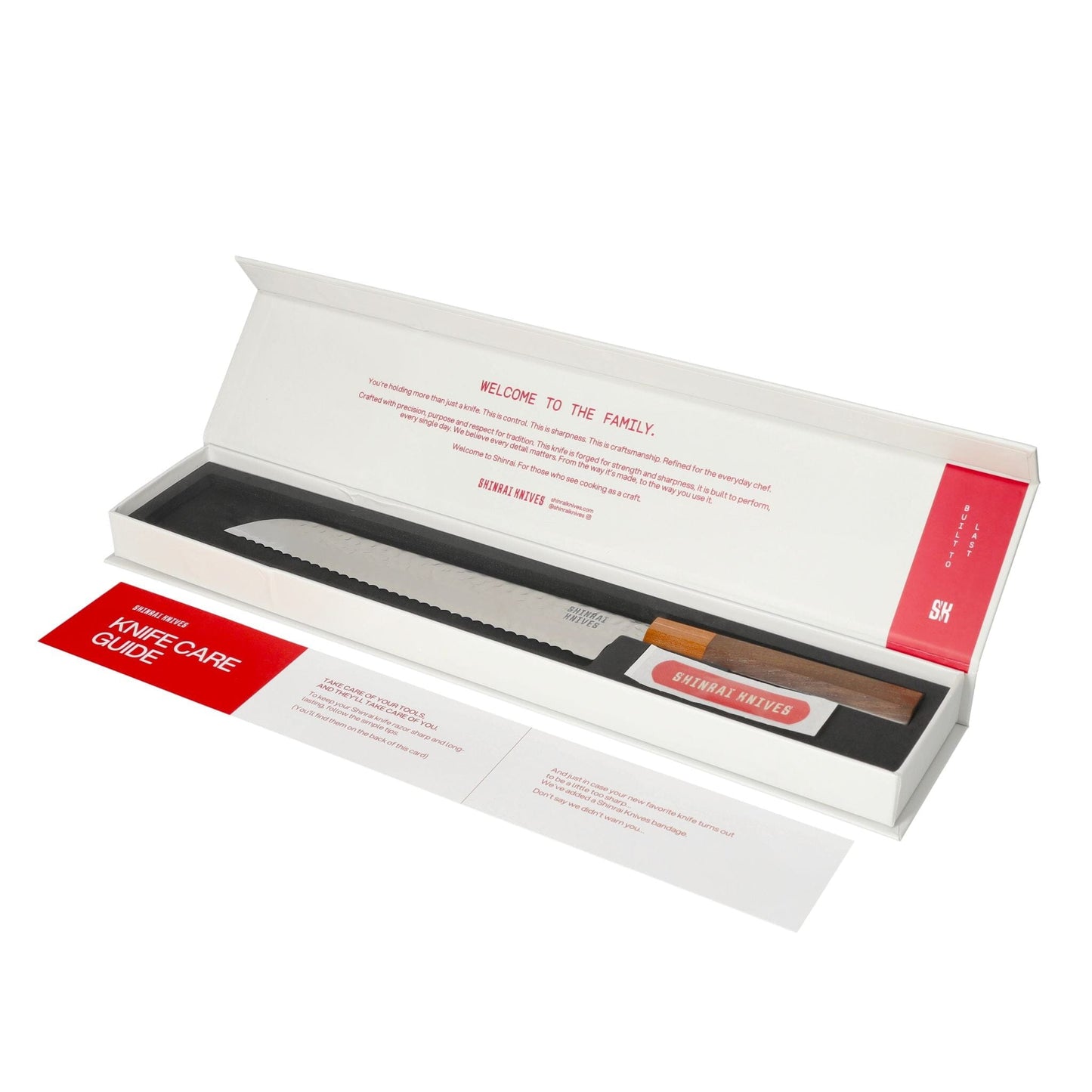 Couteaux Shinrai - Coffret exclusif Kigami en acier damassé 3 pièces - Couteau de chef + Couteau à pain + Couteau d'office