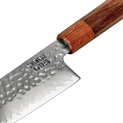 Shinrai Knives - Juego de 3 piezas Damascus exclusivo de Kigami - Cuchillo Chef + Santoku + Cuchillo de pelar Shinrai Knives Juego de cuchillos