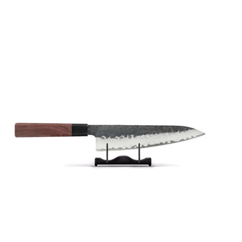 Shinrai Knives - Juego de cuchillos Damasco Kurayami de 3 piezas - Cuchillo de chef + Santoku + Cuchillo pelador Shinrai Knives Juego de cuchillos