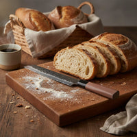 Shinrai Knives - Kurayami Damascus Broodmes 20 cm Broodmes Shinrai Knives 