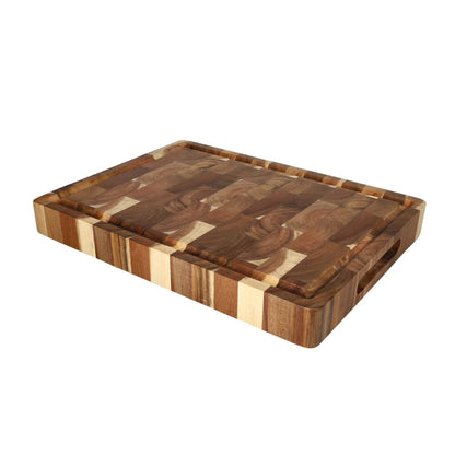 Tabla de cortar de lujo Shinrai Knives - Madera de acacia - Veta final - 41 x 30 x 4,5 cm Tabla de cortar de madera Shinrai Knives