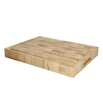 Tabla de cortar de madera de fresno de lujo Shinrai Knives - Veta transversal - 40 × 30 × 4,5 cm Tabla de cortar de madera Shinrai Knives